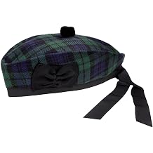 NORMAN SCOTTISH PIPER HAT 100% PURE WOOL GLENGARRY BALMORAL TARTAN GLENGARRY HATS