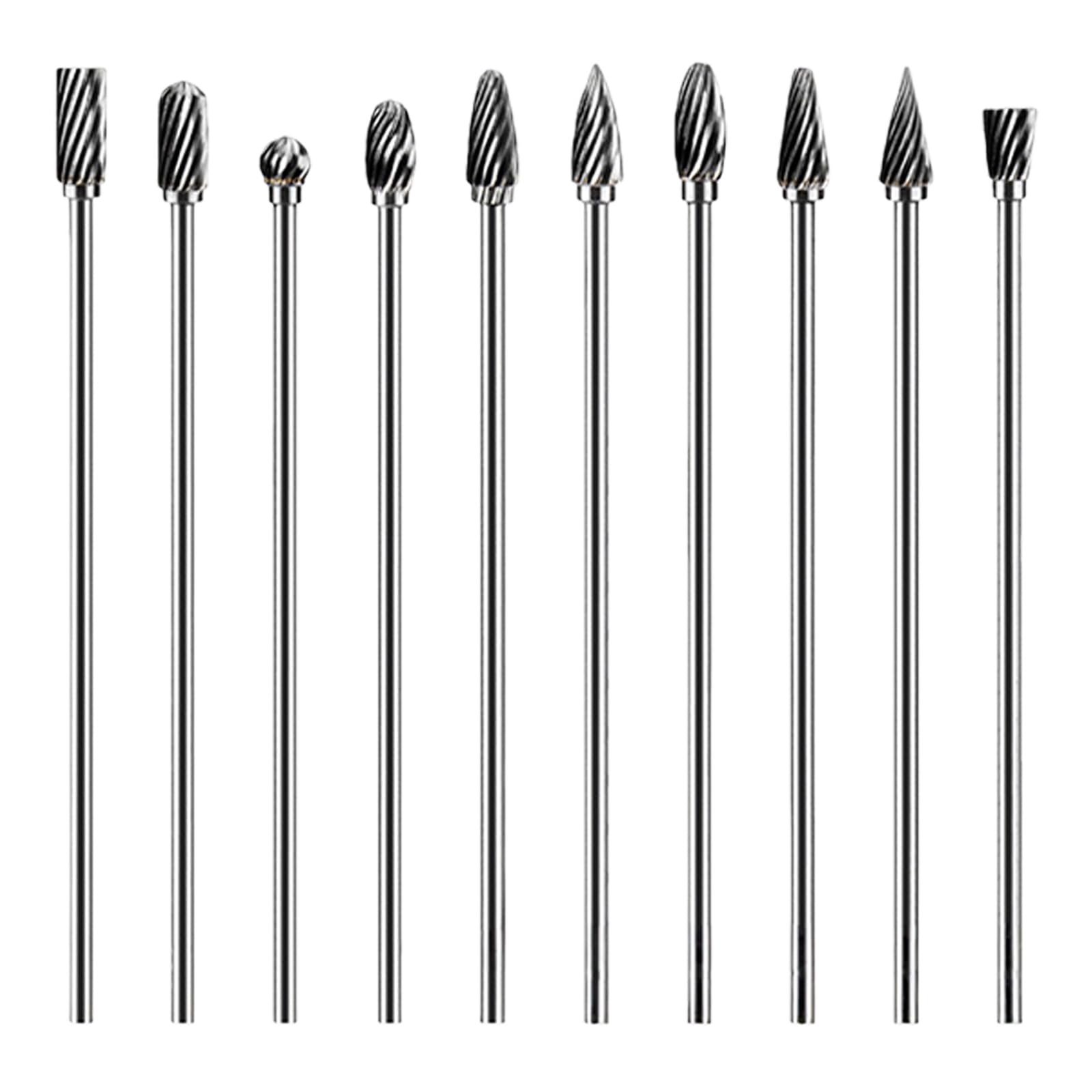 5 / 10Pcs Rotary File Burr Industrial Alloy Rotary Files Cylindrical Grinding Head Professional Metalworking Tool Burr Set