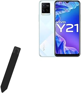 BoxWave Stylus Pouch Compatible with vivo Y21 - Stylus PortaPouch, Stylus Holder Carrier Portable Self-Adhesive for vivo Y21 - Jet Black