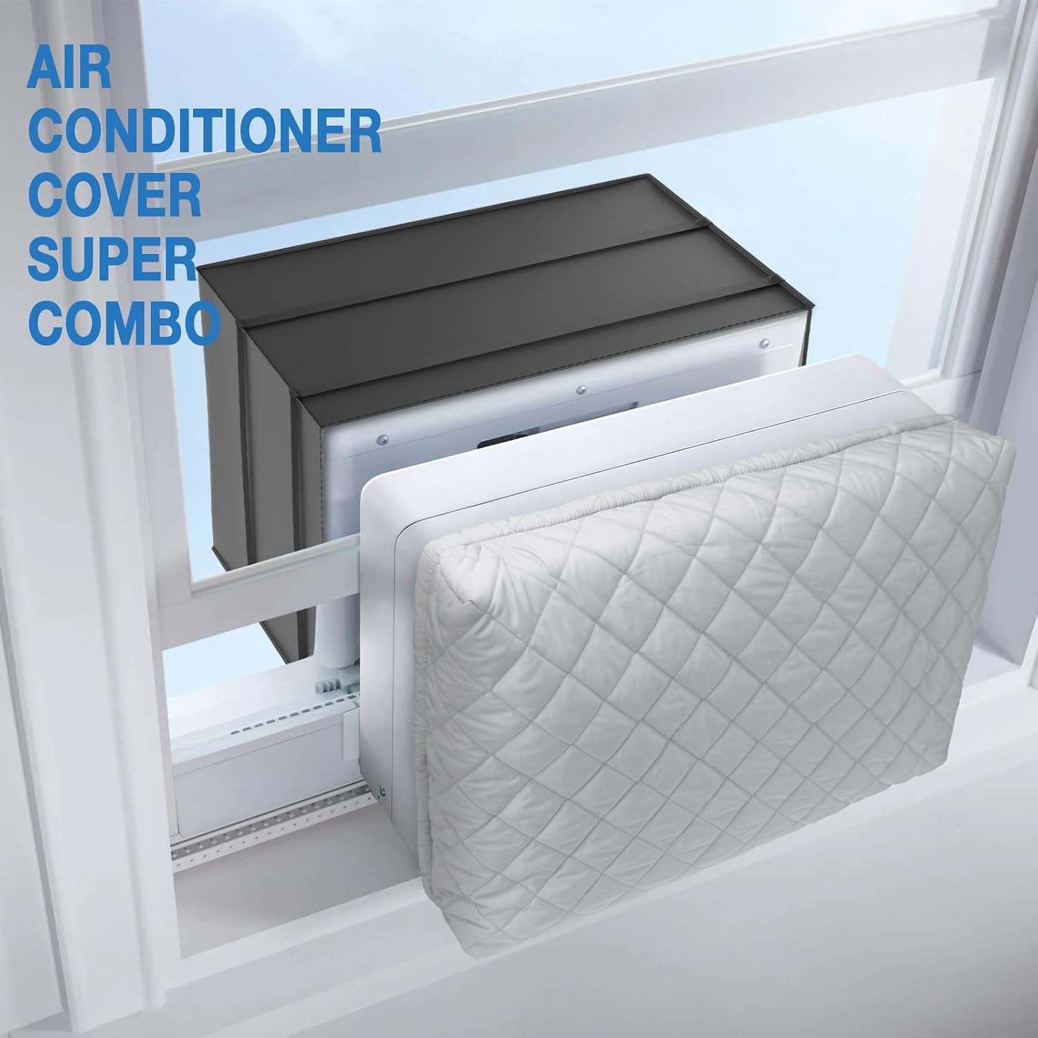2 Pack Window Air Conditioner Covers, Indoor&Outdoor AC Cover for Winter