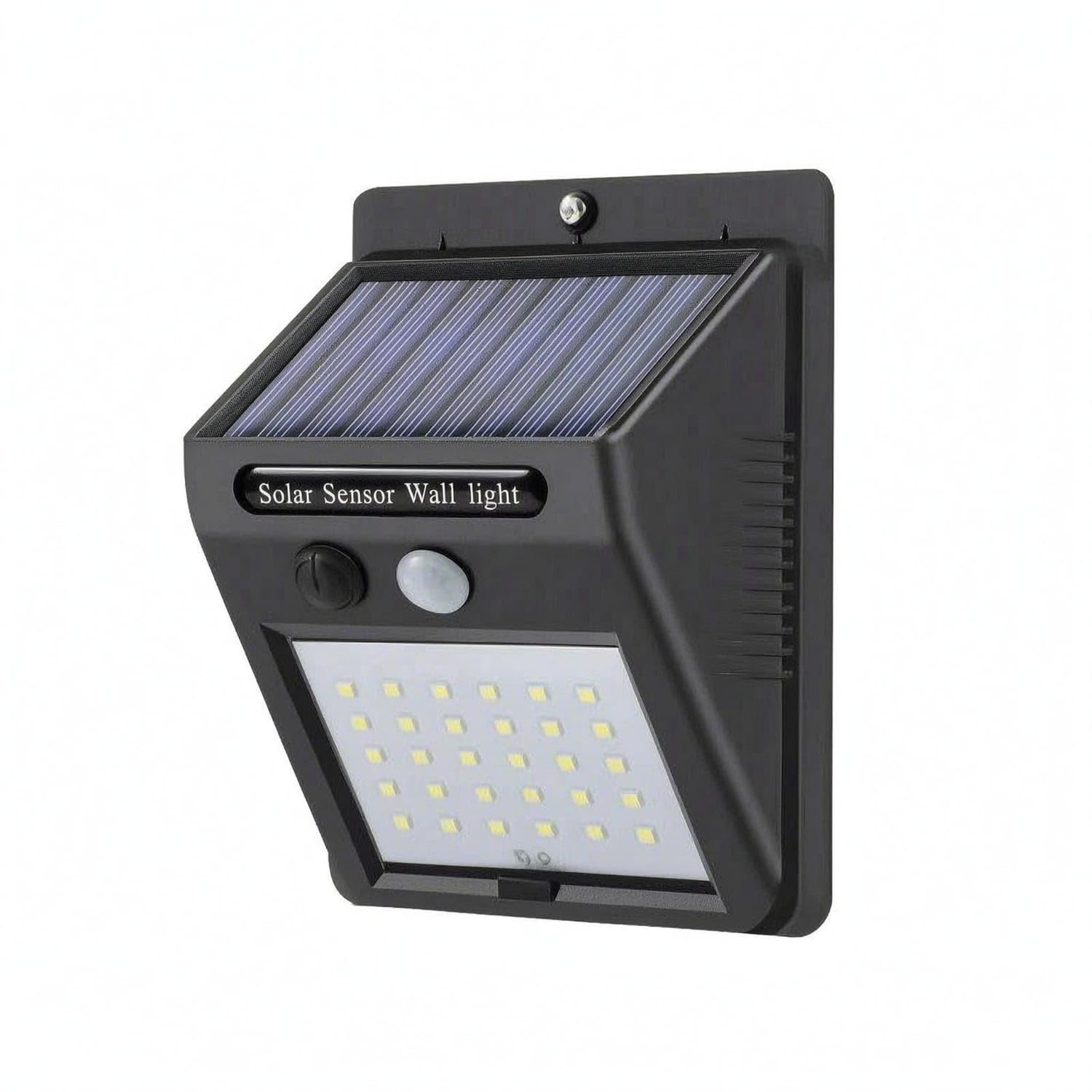 black abs solar-powered outdoor wall light automatic motion sensor wall light, 30 beads 3-function