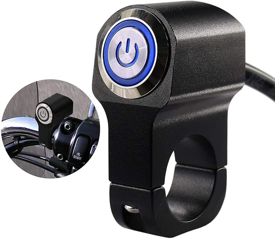 Hybrid Motors Universal 12V CNC Handlebar Single Push Button With LED Indicator Switch Control Metal Switch for All Bikes and Motorcycles-picture-12