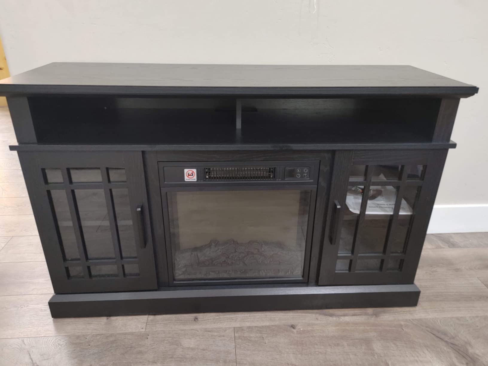 50/mo Finance COSTWAY 48 Inch Wooden TV Stand with Fireplace
