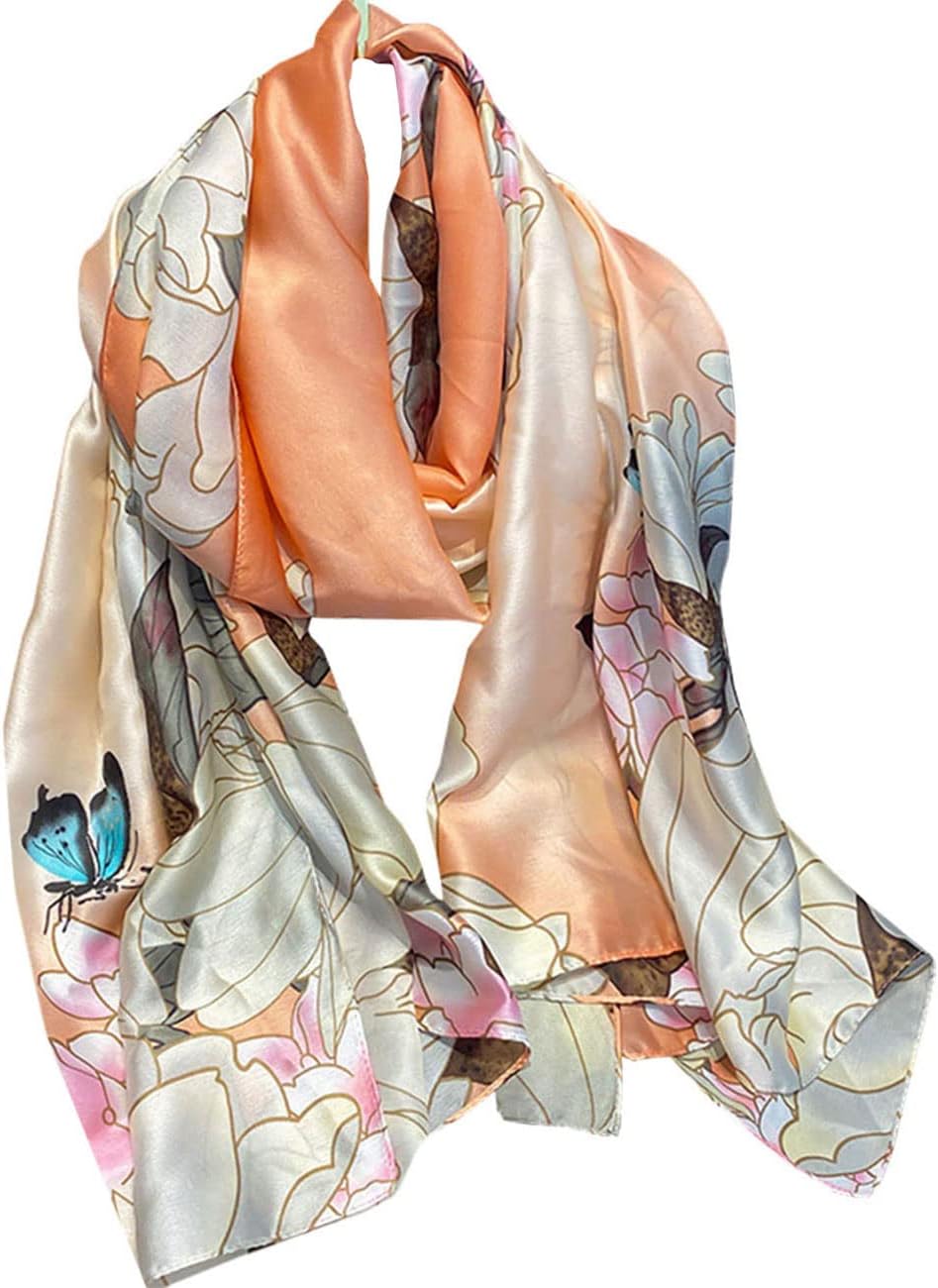 MAIRYSilk Feeling Satin Scarf for Women Ladies Scarves Lightweight Shawls and Wraps Soft Long Large Scarfs for All Season