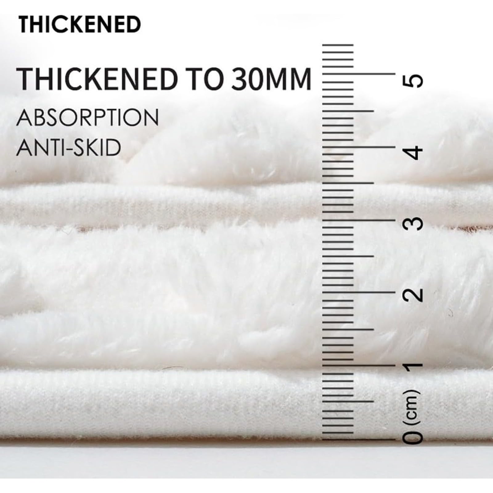 Badvorleger Badezimmerteppiche Dicke Weiche Saugfähige Matte zum Trocknen des Fußrückens rutschfeste Waschbare Matten Teppich für Wanne und Duschboden 02,60x90cm