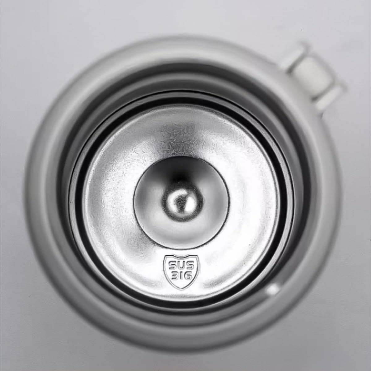 Trinkflasche Wasserflasche Einfacher Edelstahl-Thermosbecher Mit Großem Fassungsvermögen Und Tragbarem Griff Trinkflasche Fitness(White)
