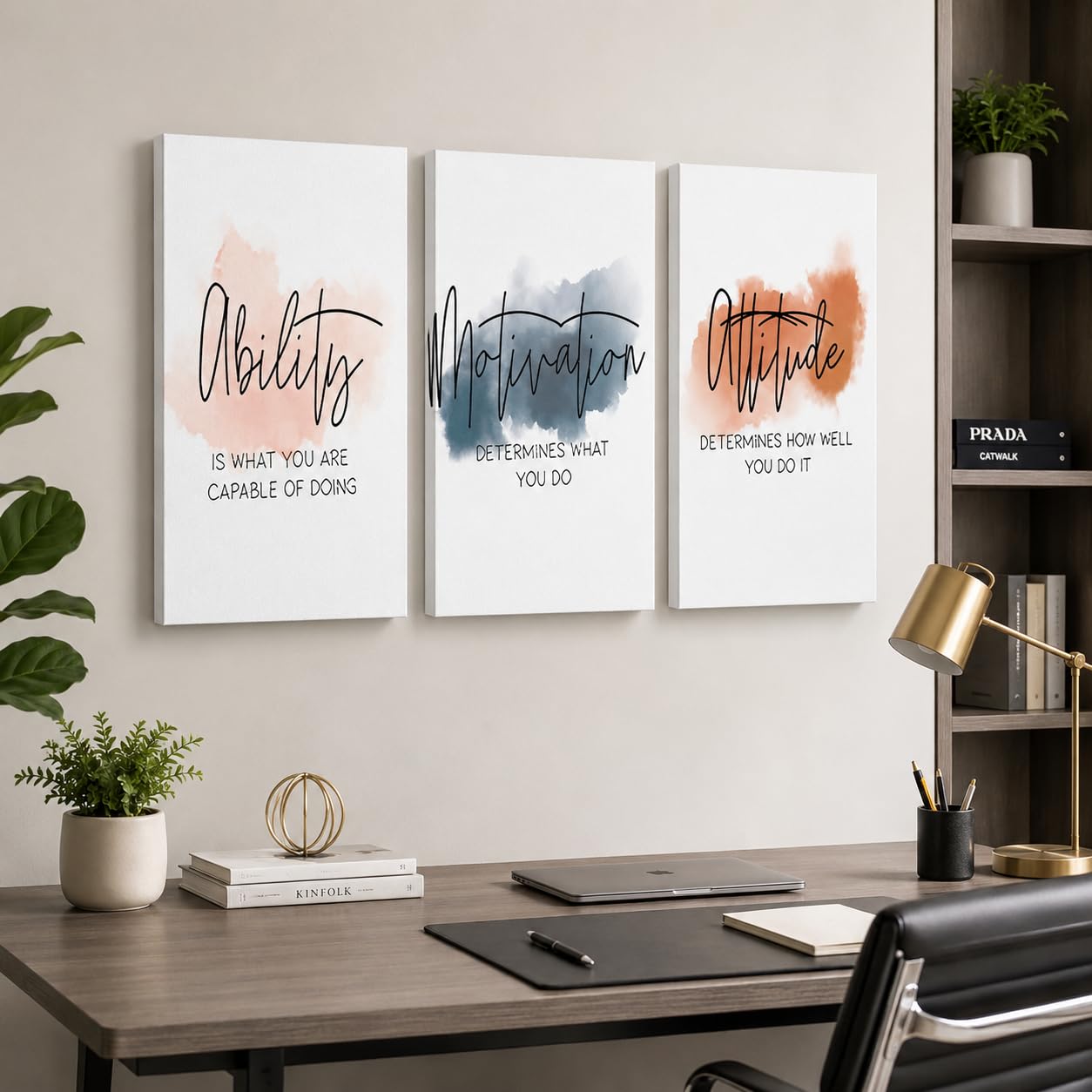 GUTTATY 3-Piece Inspirational Canvas Wall Art