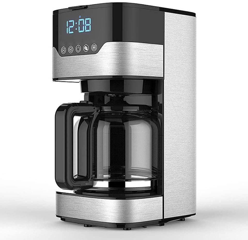 CUNTO Cafetera Cafetera Programable De 4 Tazas con Cafetera Cafetera De Goteo con Temporizador Y Olla Térmica Cafetera De Filtro Permanente Acero Inoxidable