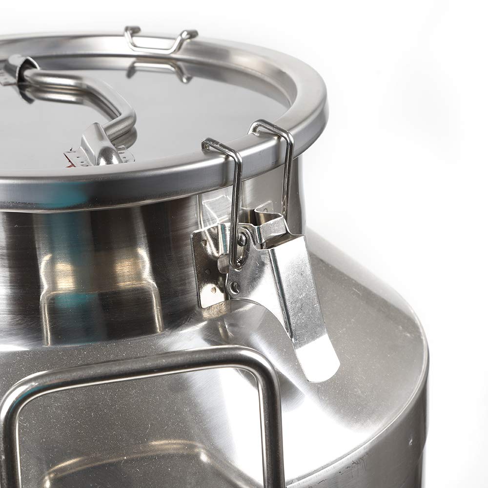 Bidone Latte,Secchio per Latte, Vino in Acciaio Inossidabile 304 Resistente con Maniglia e Coperchio, Facile da trasportare, 64 l.