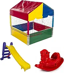 Piscina de Bolinhas 1,00 + Escorrega M + Gangorra 1L