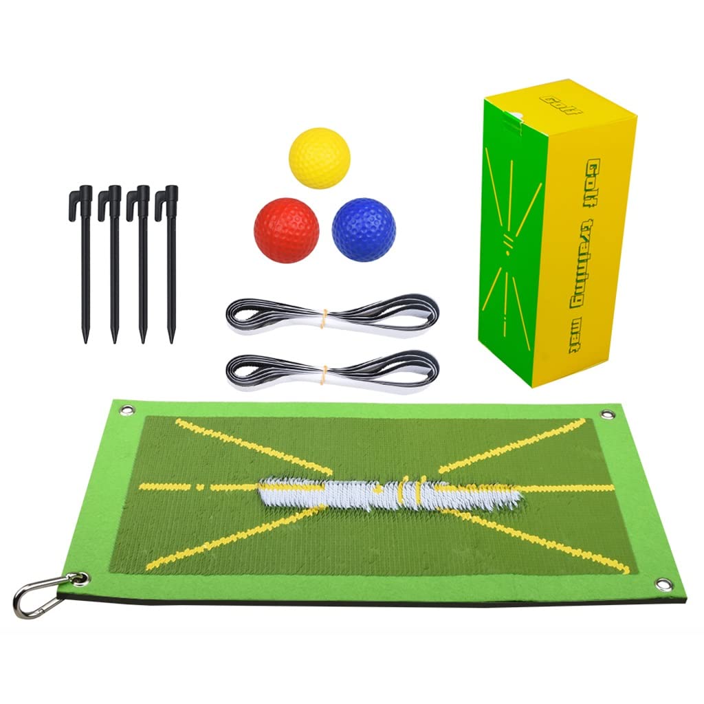 Tapis d'équipement pour l'intérieur et l'extérieur avec retour visuel du swing de golf