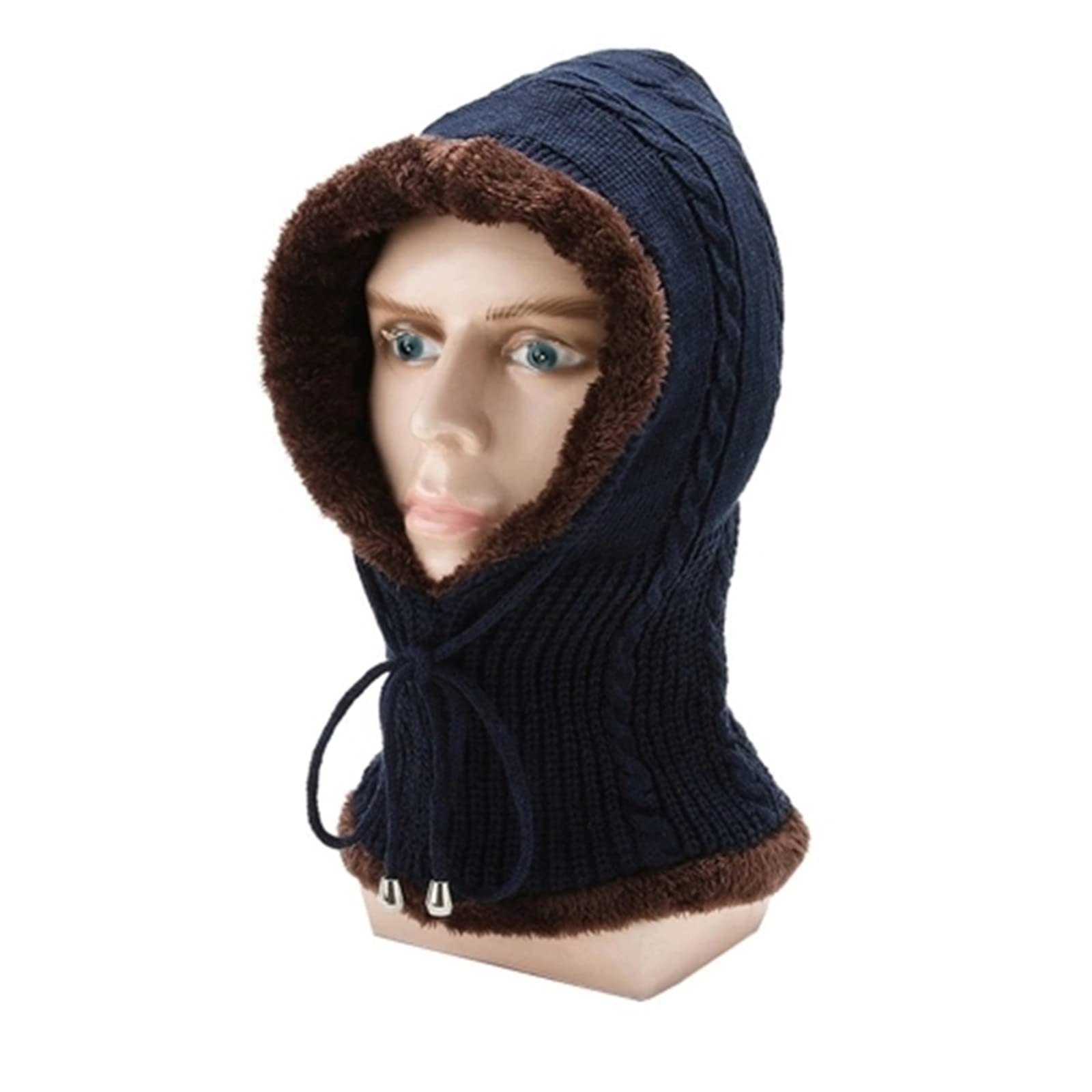 Gorros de Invierno Hombres Mujeres Invierno Cálido Gorro De Punto A Prueba De Viento Cordón para Esquí, Senderismo