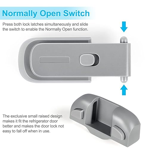 Miniatura 4 de CLYMENE Cerradura de puerta para nevera y congelador para niños, a prueba de niños, para mantener la puerta cerrada, no requiere herramientas y