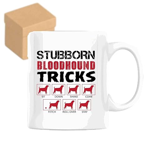 Funny Gift Gift Guide For Daughter Stubborn Bloodhound Training Tips 11oz 15oz White Coffee Mug