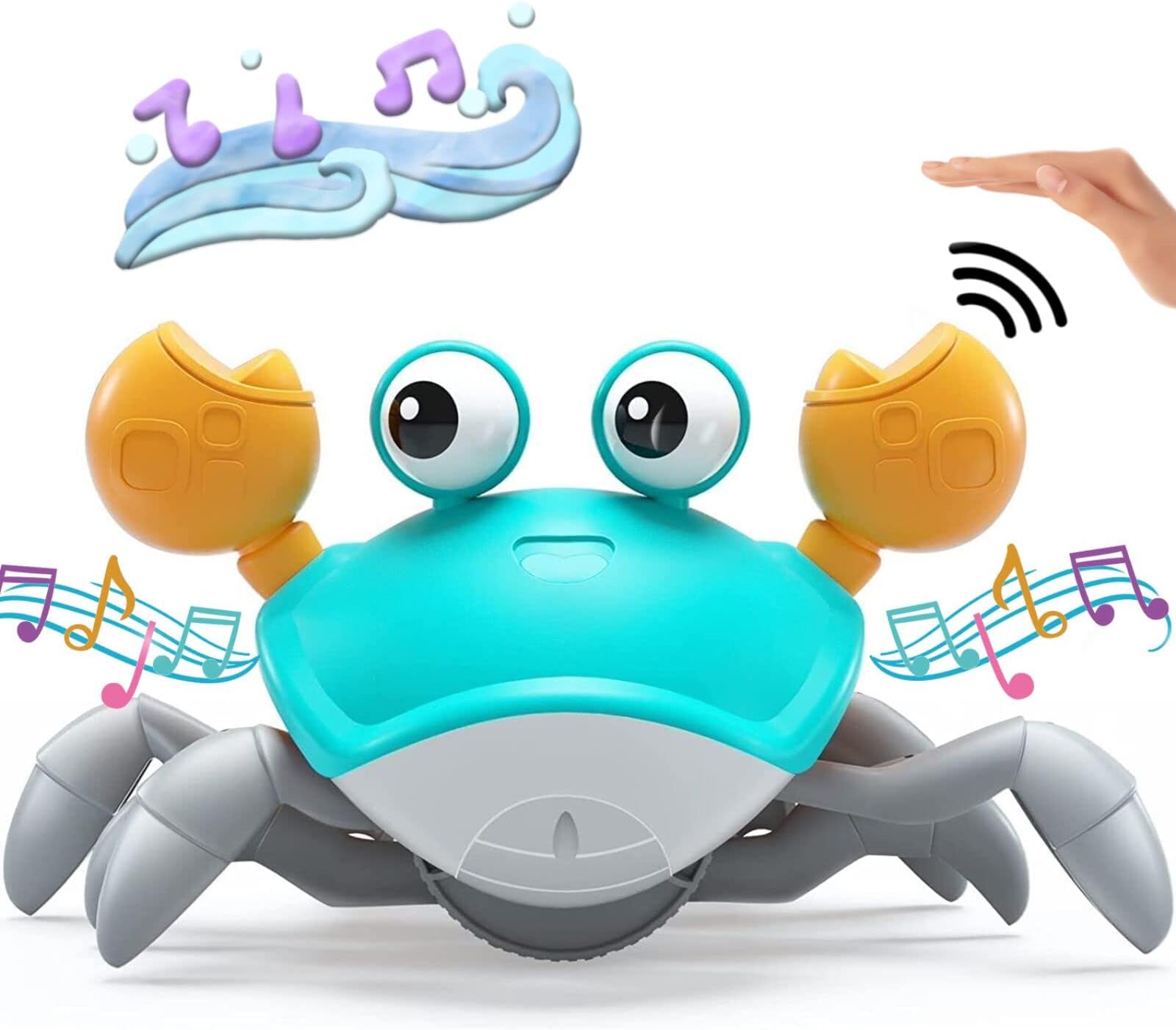 Ainstru Crawling Crab Baby Toy, Tummy Time Toy with Music and LED Light