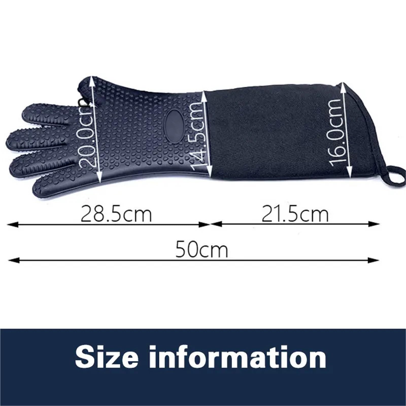 Gants de Four Professionnels Longs en Silicone, avec Doublure matelassée, Gants à Gril résistants la Chaleur, Outils Cuisson pour Cuisine(60cm)