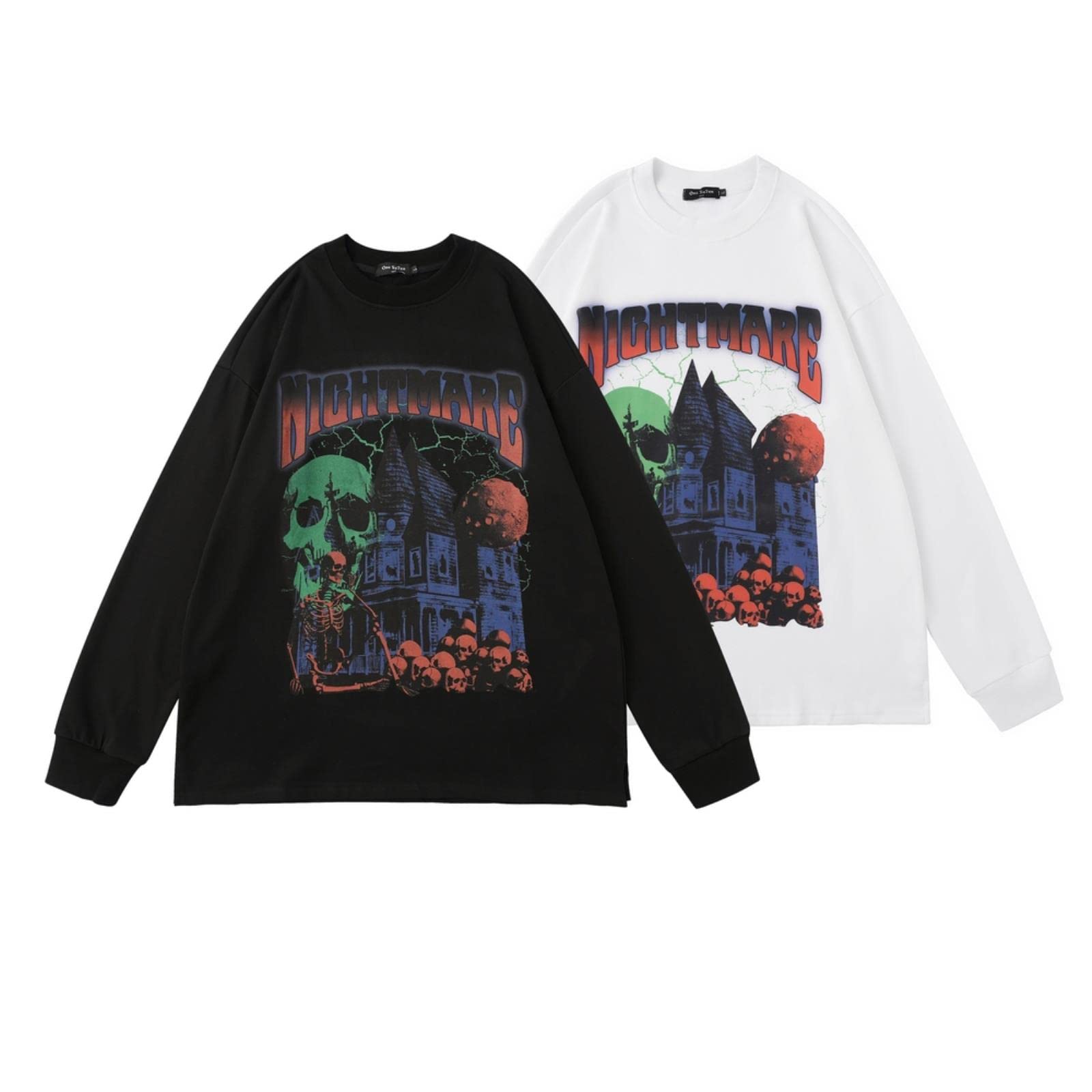 Felpa da uomo con stampa hip hop Streetwear Punk gotico girocollo pullover Harajuku moda cotone allentato felpa con cappuccio
