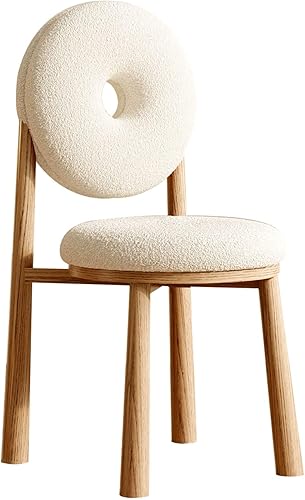 Miniatura 12 de JKGHK Donut Dining Chairs, Upholstered Kitchen Chairs with Back, Armless Living Room Chair with Metal Legs, Plush Accent Chair for Bedroom, Balcony,