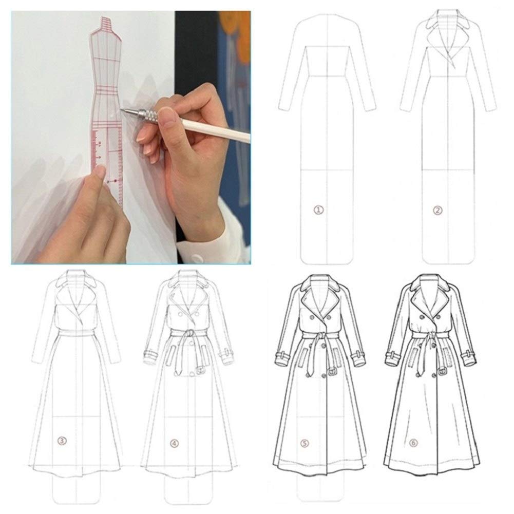 Righello Modello Trasparente di Moda Curva Francese Dinamica Umana Righello da Cucito Righello Patchwork Fatto a Mano Fai da Te Mestiere di Misurazione Dell' abbigliamento Strumenti per Cucire Righel