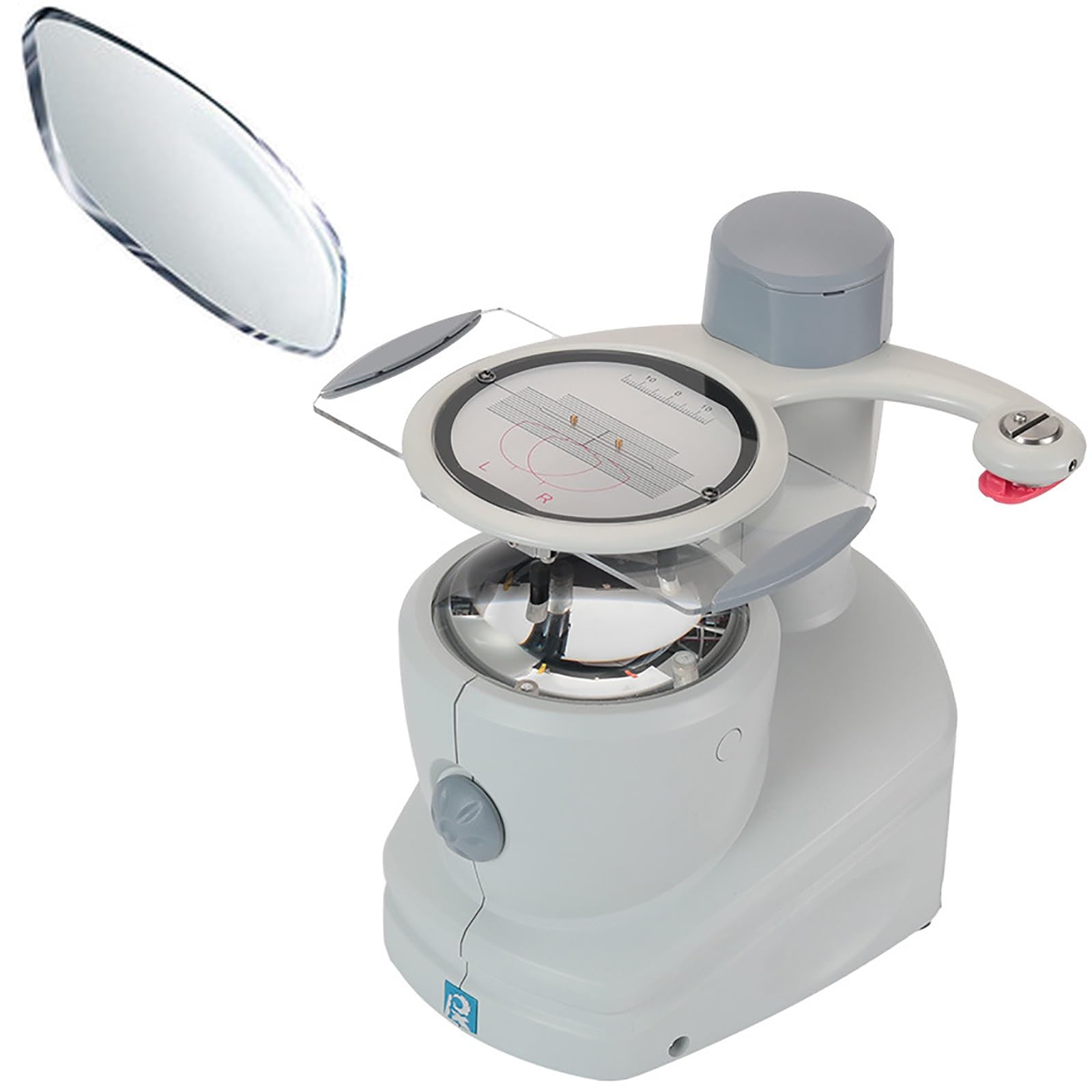 Localizador de centro de lente de gafas: bloqueador de diseño de lente de optometría con escala transparente, deflector ajustable y prensado flexible para tiendas ópticas y centros
