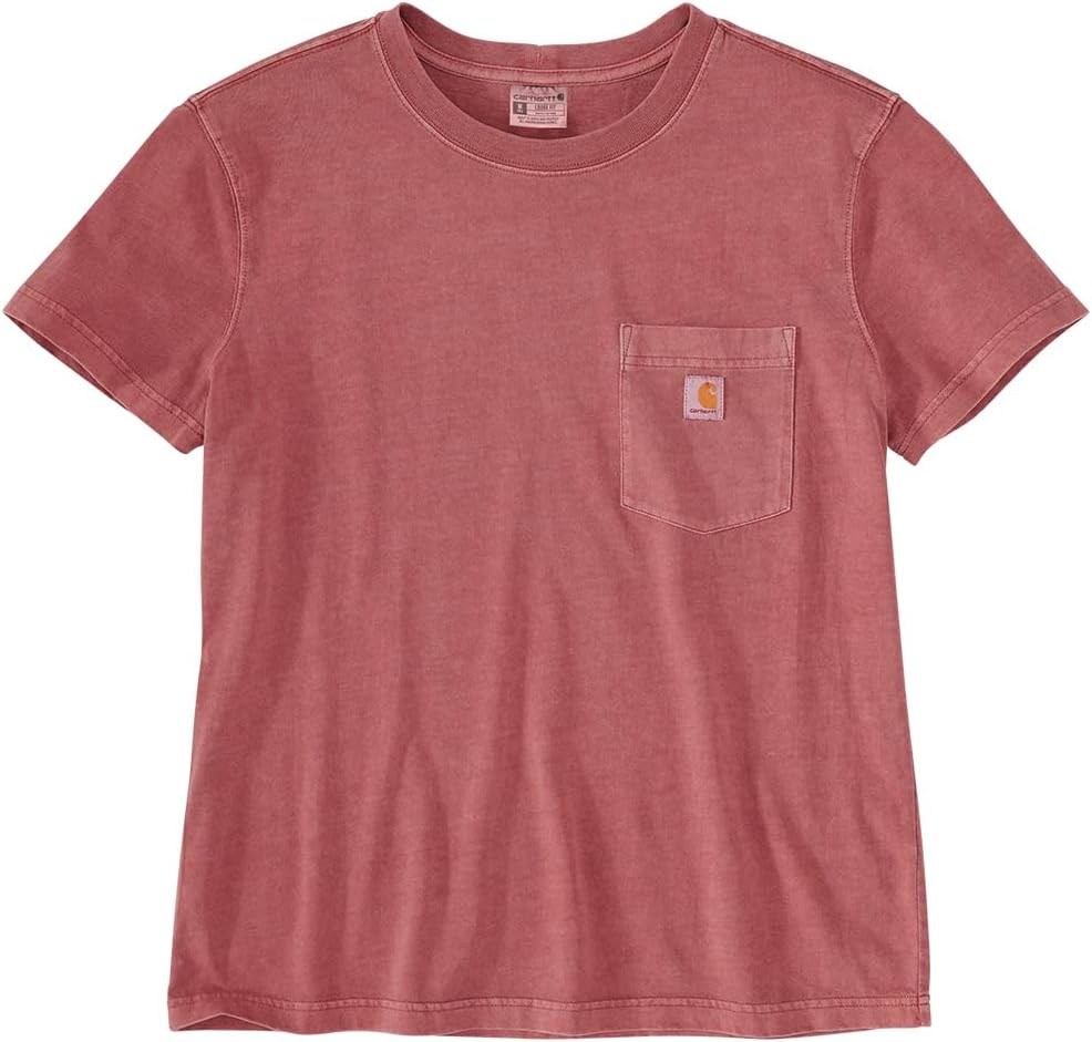 Carhartt Women's 106272 Relaxed Fit Midweight Short Sleeve Garment Dye Pocket T - 3X-Large Plus - Apple Butter