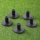 Jxiwfvl Golf Mat Tees Black Adjustable Height Golf Simulator Tees, Rubber Tee Driving Range 5 Pack for Indoor Outdoor Practice, Non-Slip Mat Tee with Holder 1.5’’ 2.1’’ Holder Set