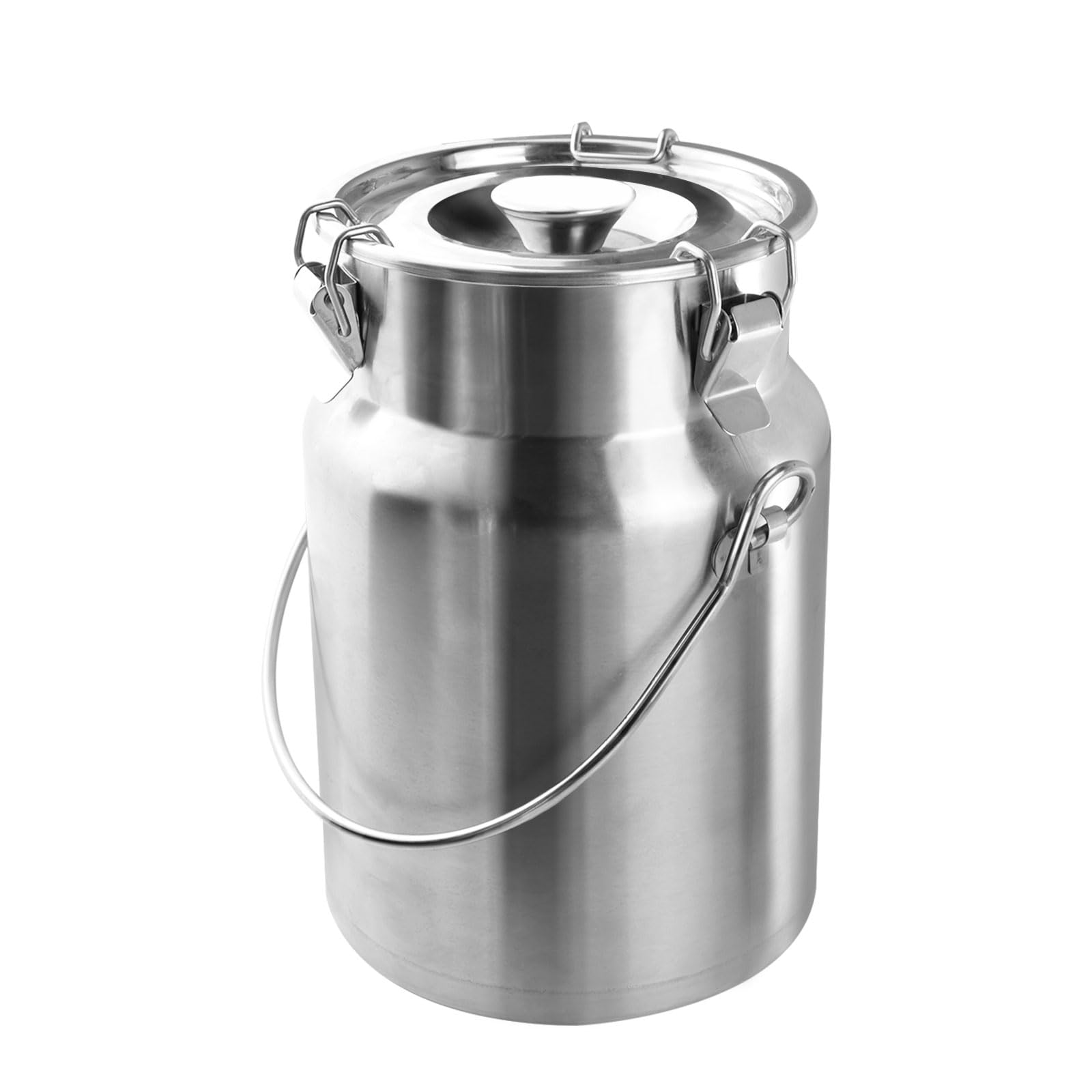 AYCDL Pail Milk Can Bucket,Milk Bucket 304 Stainless Steel Tote Jug,Seal Barrels Rice Cereal Grain Canisters for Milk, Storage Transport,5L:6.69" wx10.62 h,5L:6.69