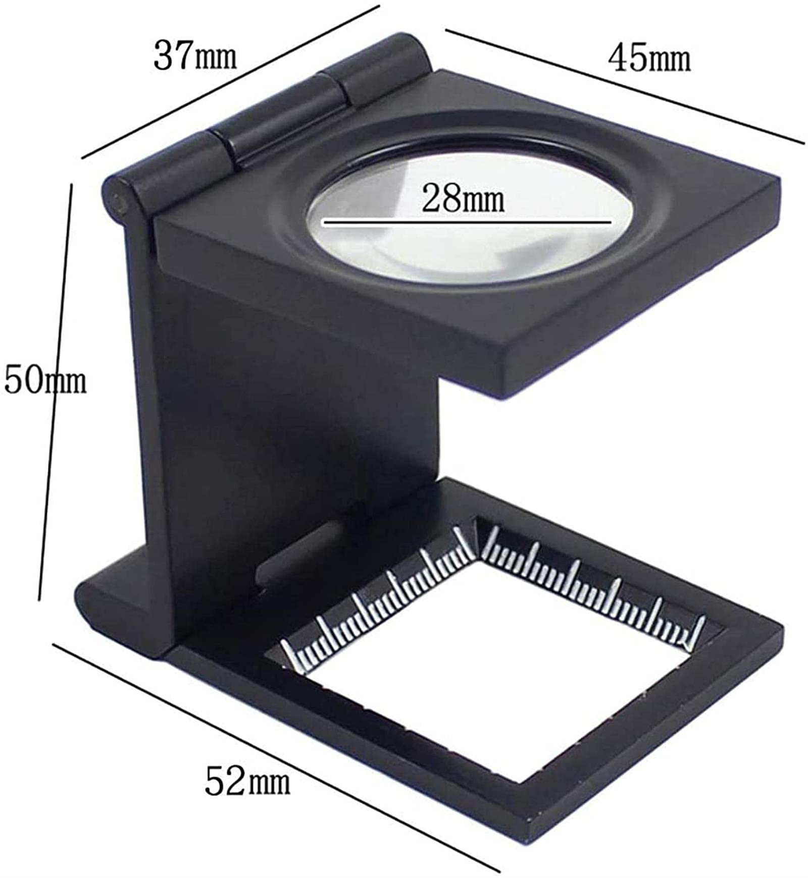 Lupe, 1 Stück 28 mm 10-Fach Faltbare Linse Leinentester Faltbare Mini-Taschen-Metalltuch-Fadenzähler-Lupe Beauty Comes