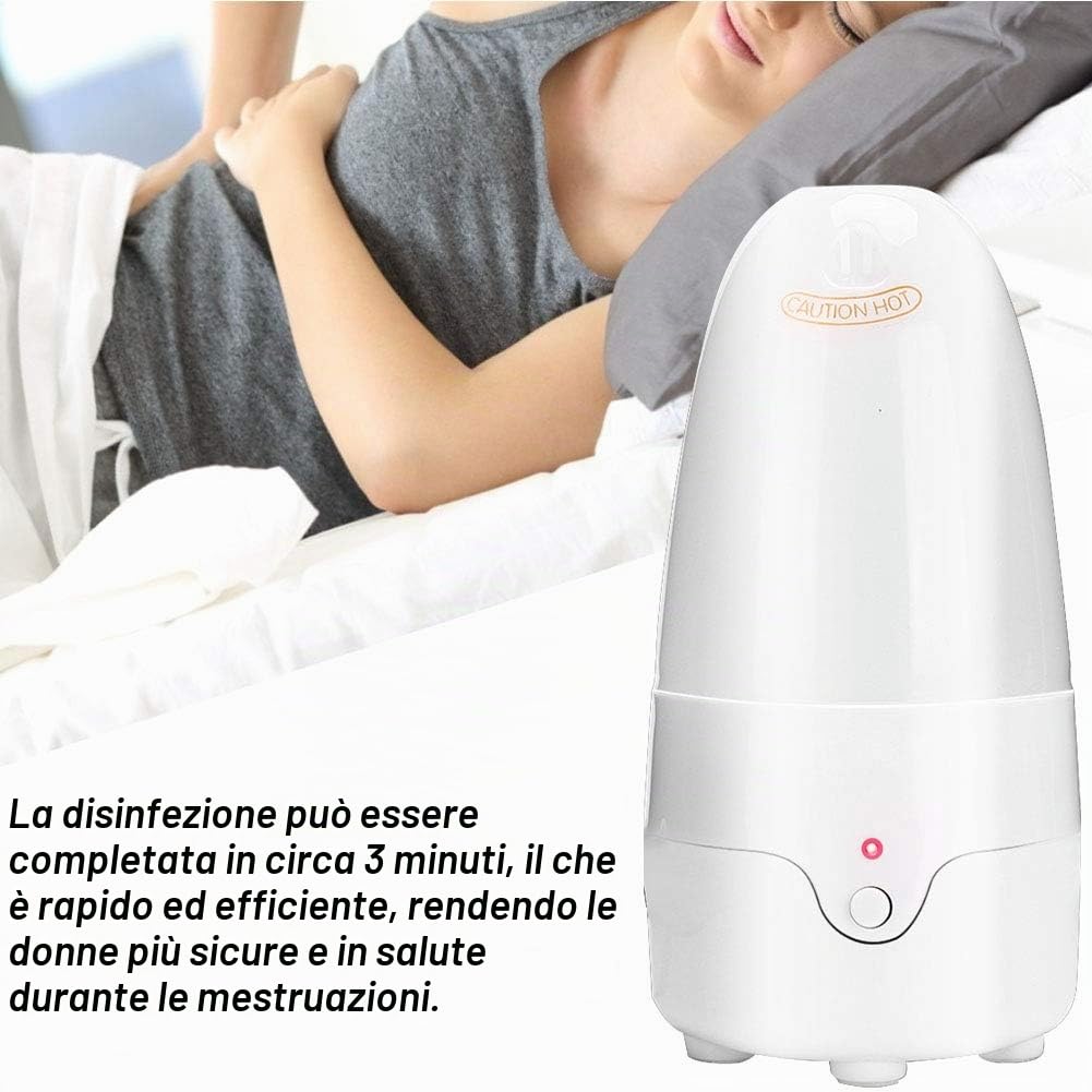 Sterilizzatore per coppette mestruali, Sterilizzatore a vapore elettrico, Sterilizzatore a vapore portatile per coppe mestruali in silicone Coppe mestruali da viaggio Disinfettante Disinfezion(1#)