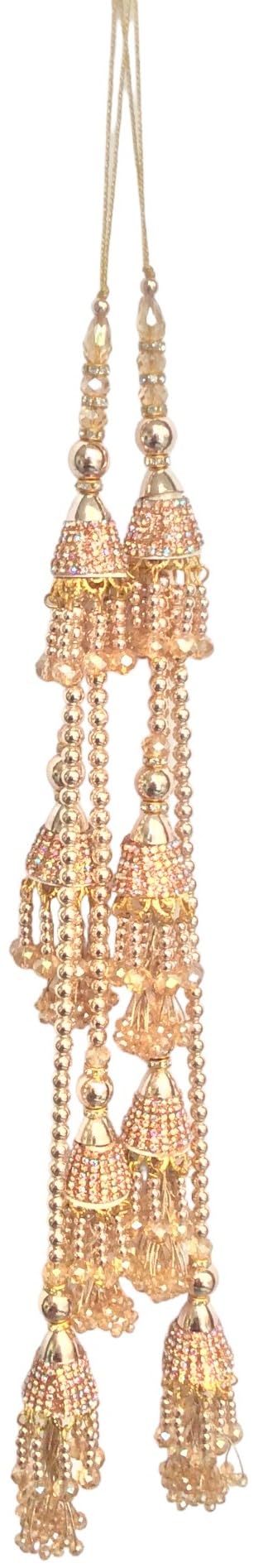 1 Pair Blouse Tassels for Bridal Dress Latkan Home Decor Accessories DIY Decor Curtains Cushions Tassel (Baby-Pink, 15 Inch)