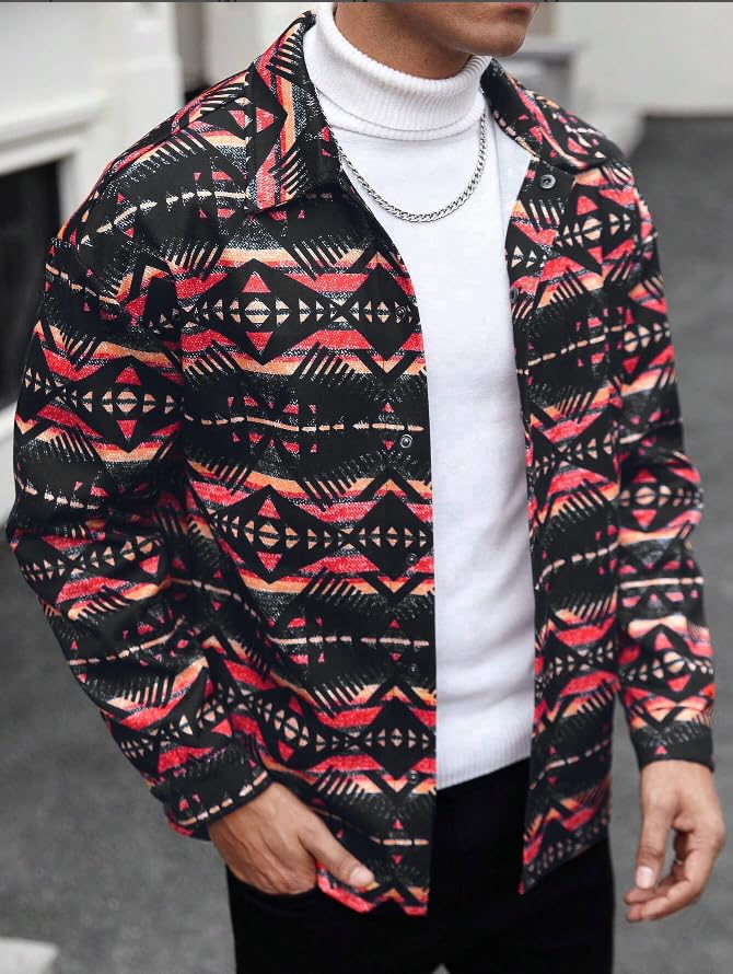 Image of ZAFUL Unisex Plaid Flannel Shirt Jacket Button Down Long Sleeve Pocket Coat Outwear | Mens Fall Clothes Lightweight Long Sleeve Button Down Flap Pocket Jacket Tops for Fall&Winter 2026