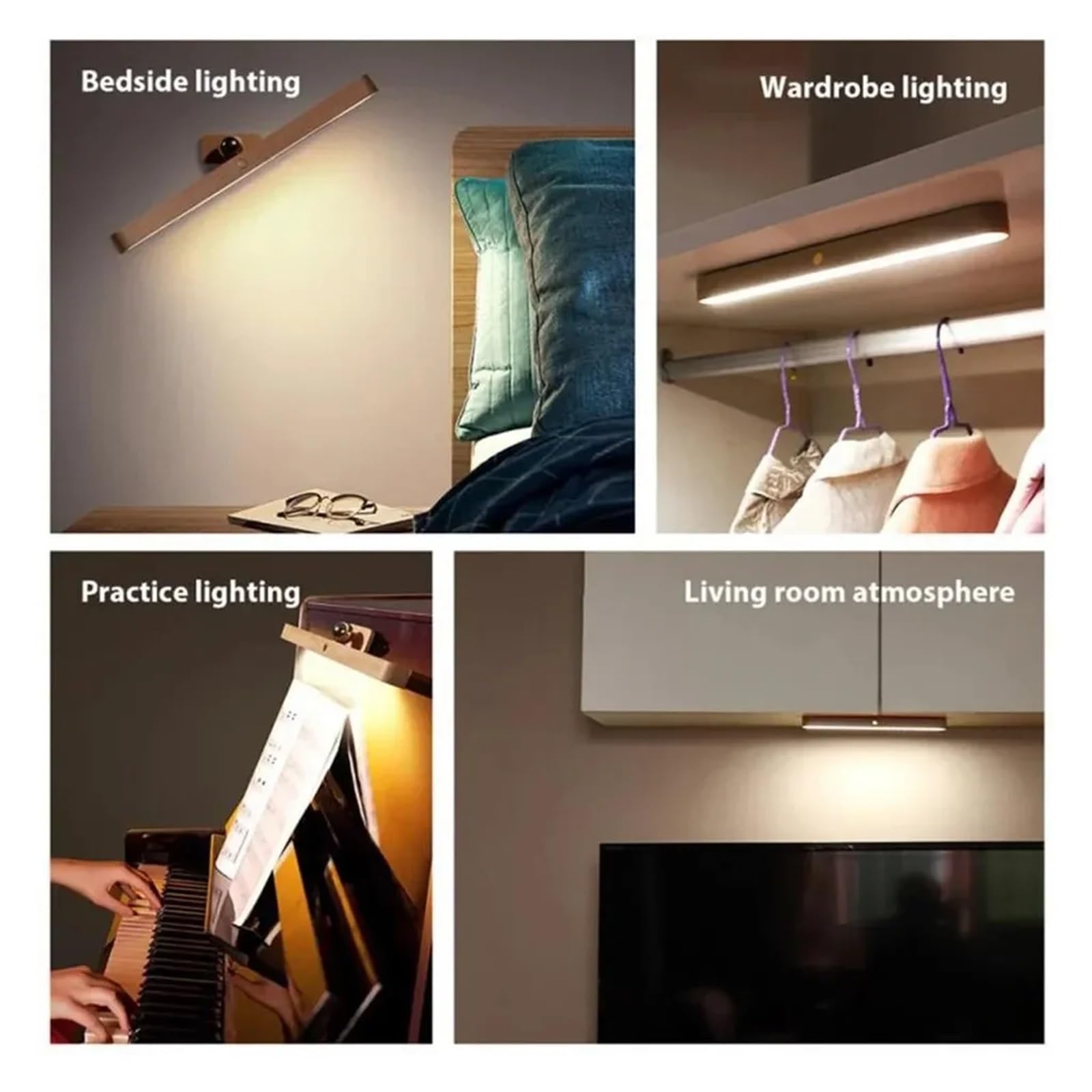 Lampy ścienne do obrazów, drewniane bezprzewodowe światło lustrzane, lampka nocna LED, regulowane oświetlenie czytania, przy łóżku