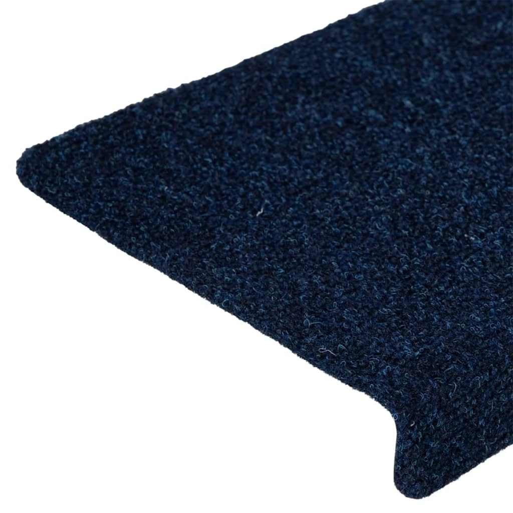vidaXL Maty na schody samoprzylepne 15 szt. 65x21x4 cm Granatowe prostokątne krawędzie