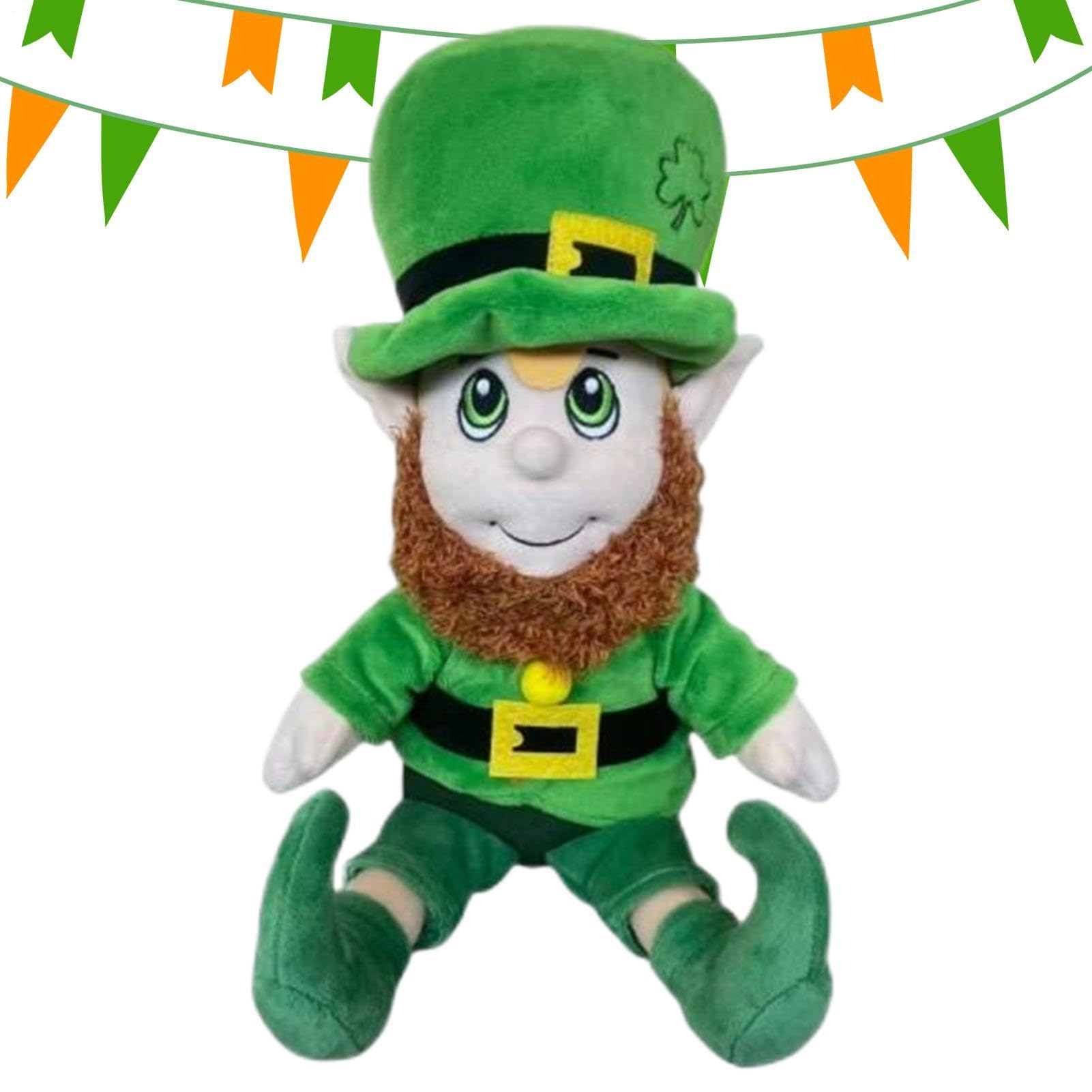 St Patrick's Day Leprechaun Plush Doll Classic Green Hat Themed