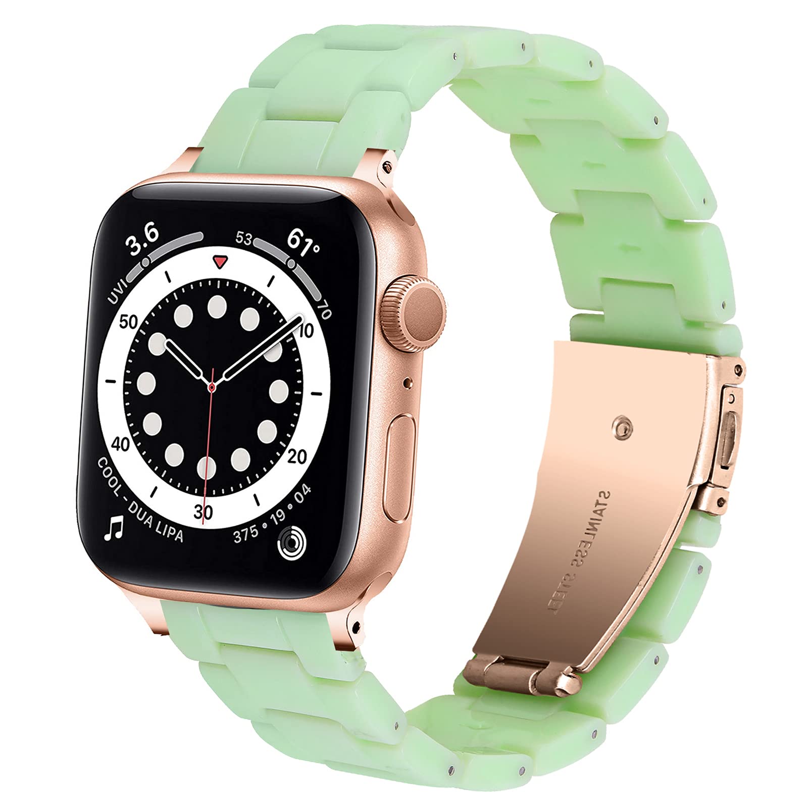 DEALELE Bands Compatible with Apple Watch 49mm 46mm 42mm 45mm 41mm 44mm 40mm 38mm, Colorful Resin Replacement Strap for iWatch Series 10/9 / 8/7 / 6/5 / 4/3 / Ultra/SE Women Men — view 32