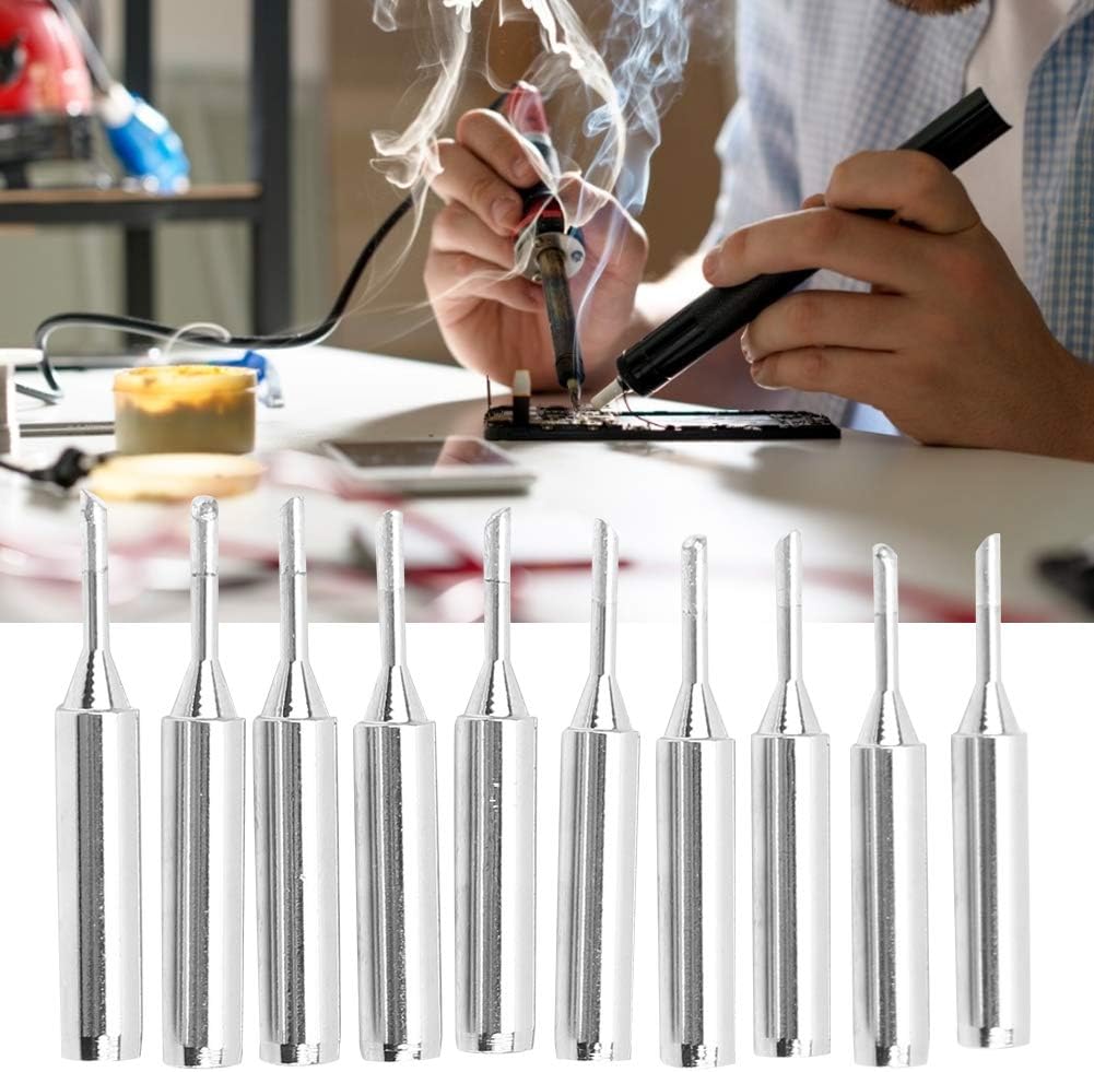 Solder Iron Tips, Replacement Soldering Tips, 10Pcs Solder Iron Tip, Brass Internal Heating Soldering Conical Tip 900M‑T‑2C