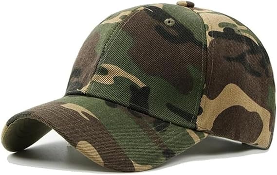 La gorra de béisbol camuflaje es un accesorio de alta calidad, hecho de algodón transpirable y ajustable para adaptarse a la mayoría de los adultos. Con un diseño elegante y funcional, es perfecto para actividades al aire libre como caza, pesca y camping.
