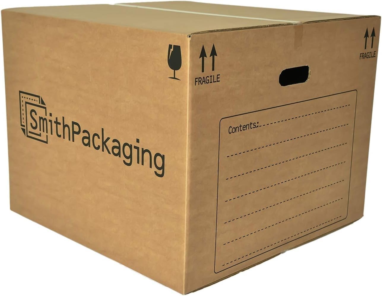 10 Extra Large Strong Double Wall Cardboard Packing Moving House Boxes 52cm x 52cm x 40cm with Carry Handles and Room List