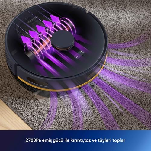 Philips 2000 Serisi Islak Kuru Moplu Robot Süpürge, Yüksek Emiş Gücü, Uzun Çalışma Süresi, HomeRun Uygulaması, Lacivert, XU2000/10 - Görsel 2