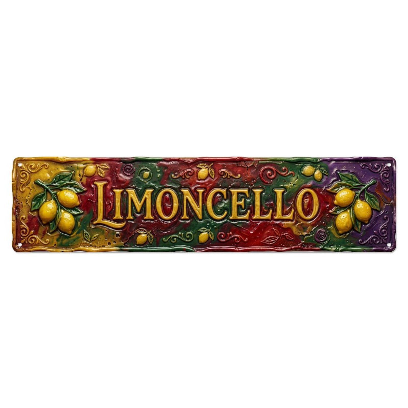 Limoncello Wax Seal Liqueur Metal Tin Skinny Sign Plaque Wall Decor for Cafe, Club Bar, Office, Home Garden Metal Poster 4x16Inch