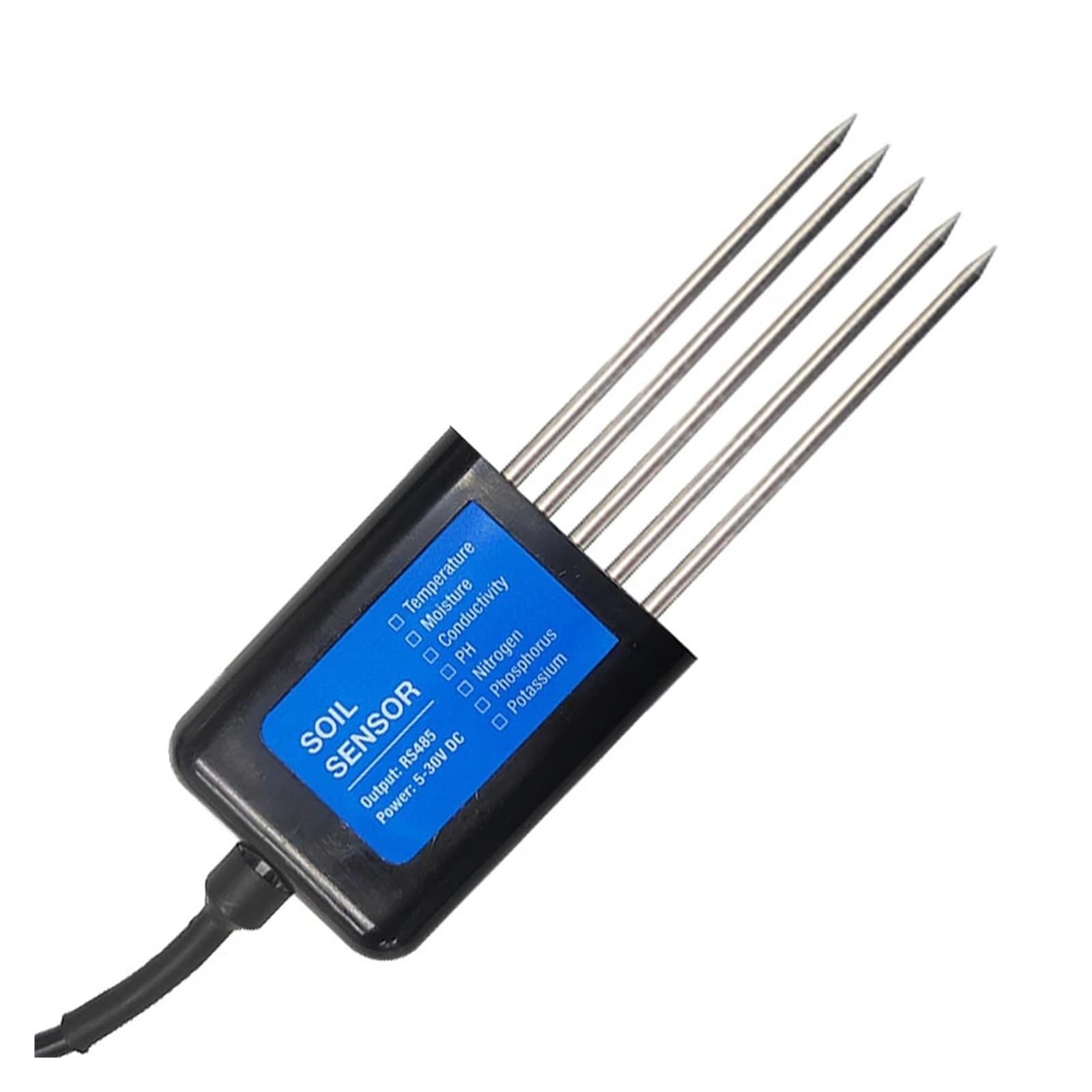 Medidor de Suelo Sensor de Humedad del Suelo, Temperatura, Humedad, CE, pH y NPK con Salida RS485 Opcional de 4-20 mA y 0-5 V(THPH-S)