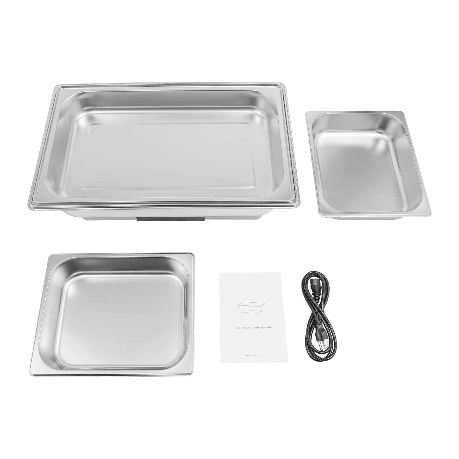 Chafing Dish Buffet Set da 9 l, server a buffet, in acciaio inox, 56 x 26 x 36 cm, con controllo della temperatura, con coperchio portatile (2 scomparti)