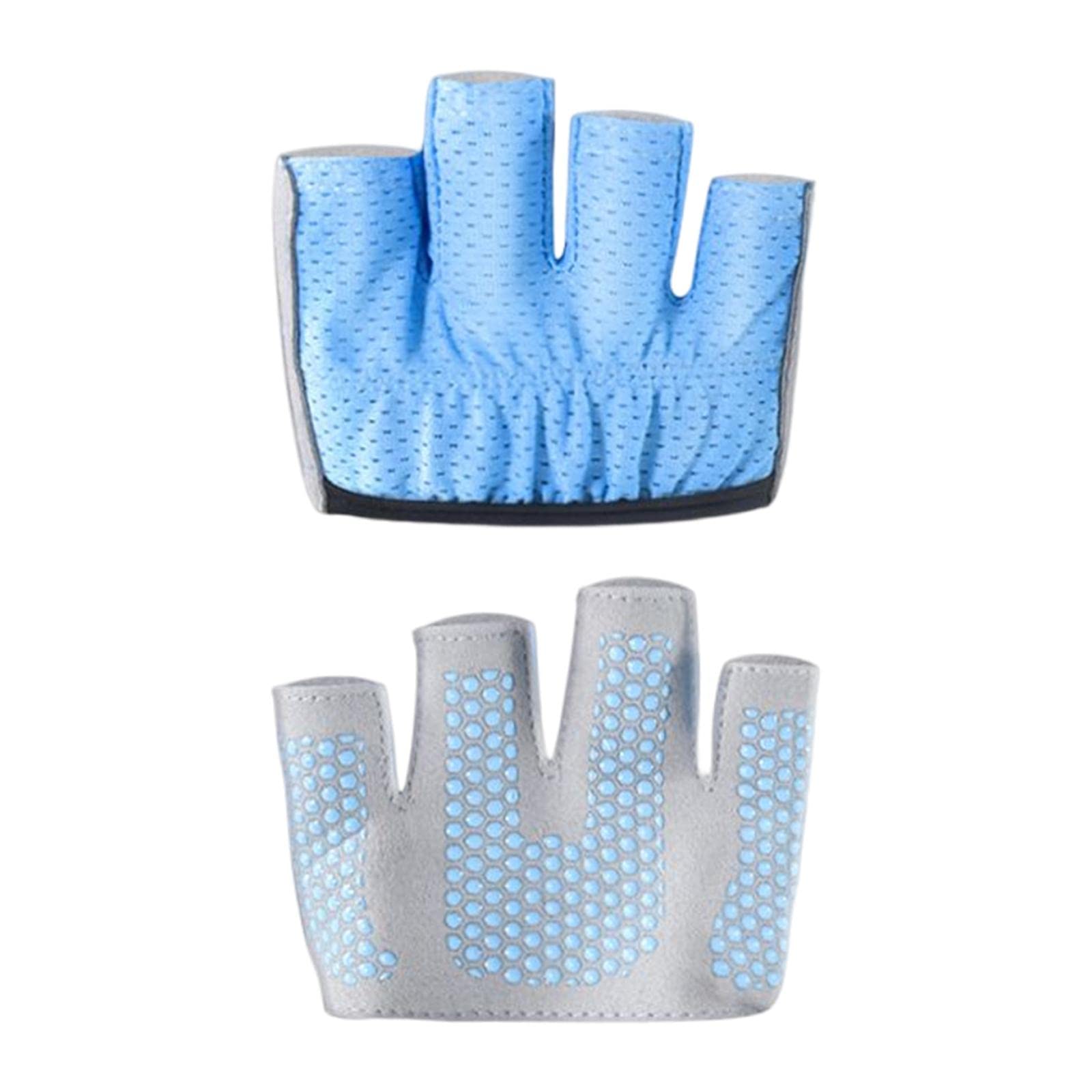 myaddiction half finger gloves yoga exercise grip pads for cycling exercise pilates l blue