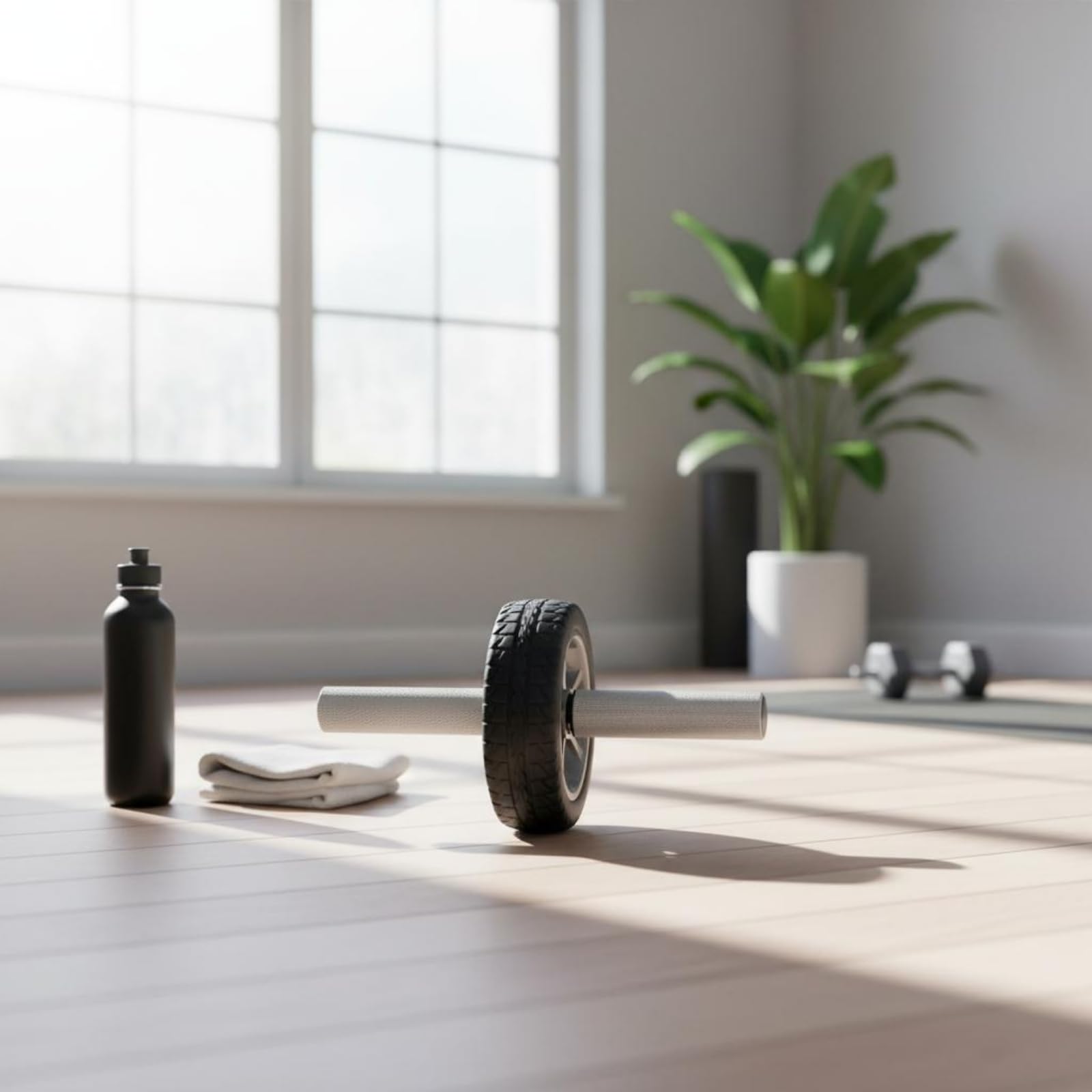Fitness Wheel Alluminio Alta Resistenza Fitness Wheel Impugnatura Zigrinata Ruota Addominale Doppia per Palestra