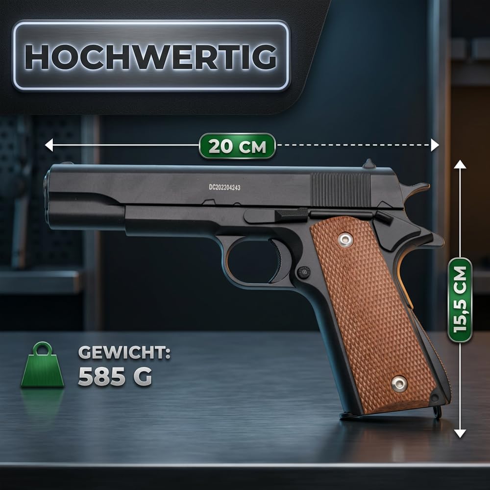 Softair Pistole Set Vollmetall <0,5 Jule mit 2000Stück Softair Munition 6 mm Softair G13N Federdruck