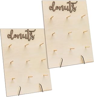 2Pack Donut Display Stand Wood Doughnuts Wall Stands Display Board for Wedding Party Decoration