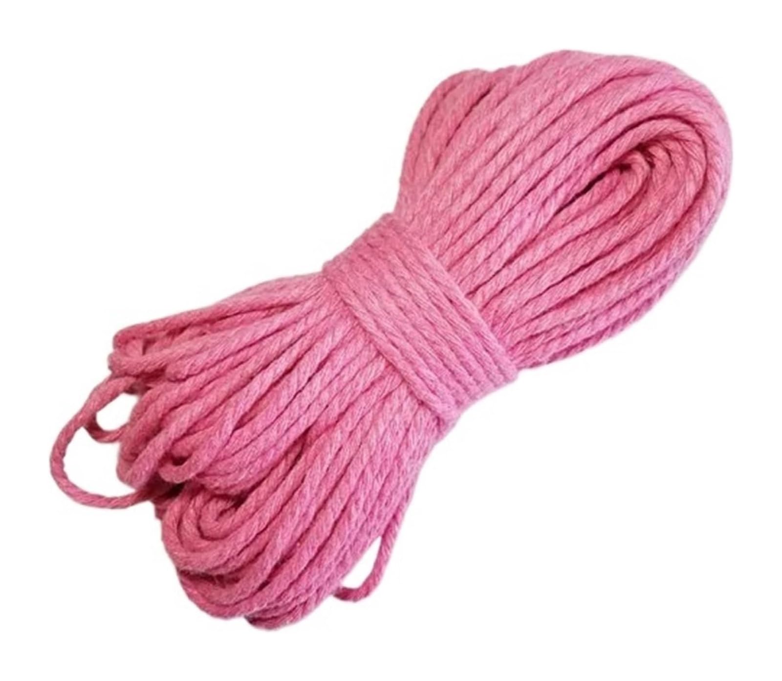 Kategoria: Bawełniane linie， Naturalna bawełniana skręcona lina makrama 3 mm-10 mm 10 m 20 rolka do majsterkowania wielokolorowa(Pink 3mm)