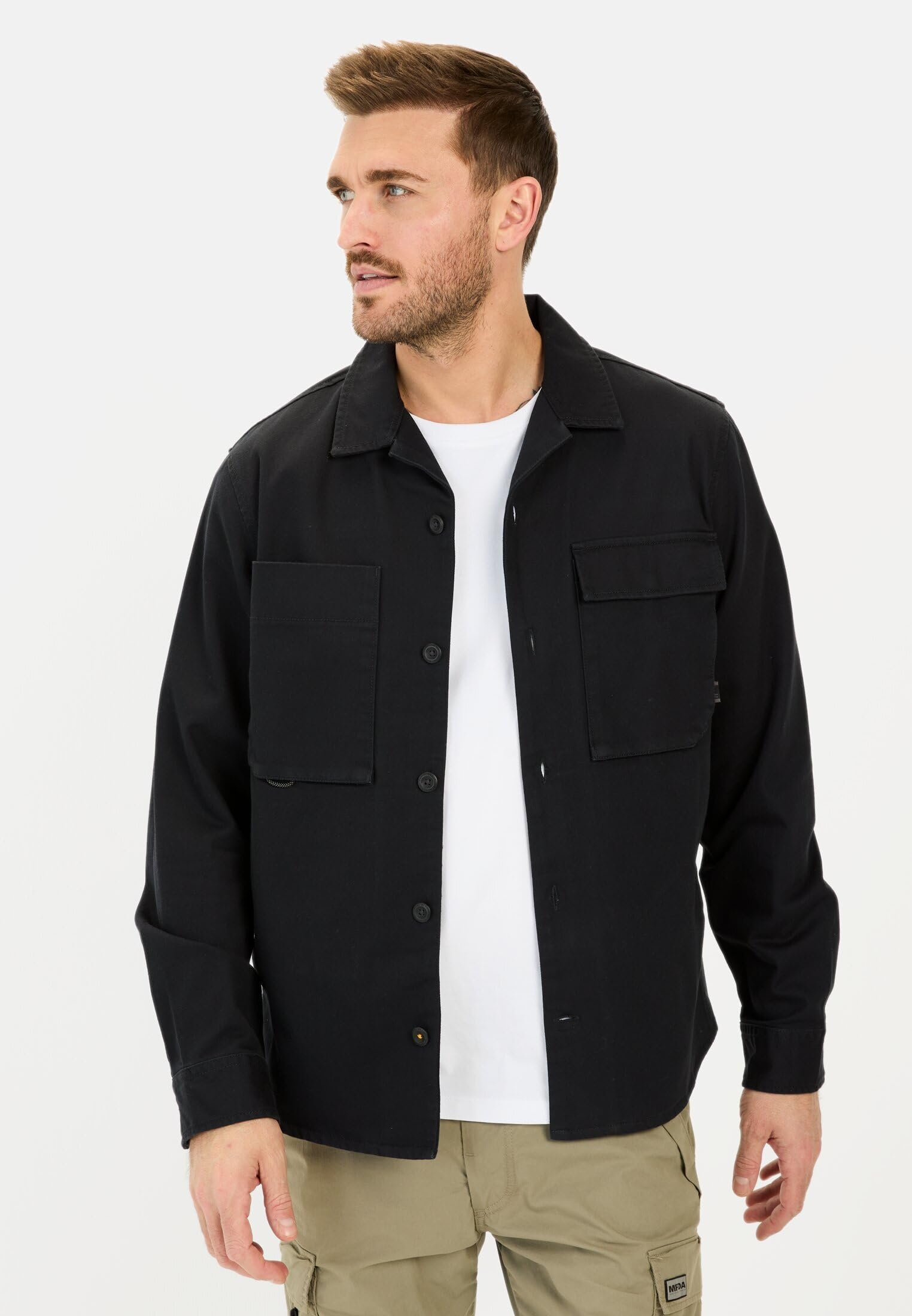 camel active Herren Overshirt aus Reiner Baumwolle