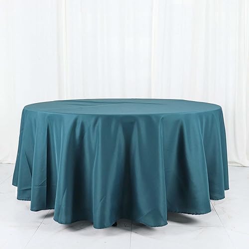 Miniatura 7 de Tableclothsfactory 108" Wholesale Round Tablecloth Polyester Round Table Linens for Wedding Party Banquet Restaurant - Peacock Teal
