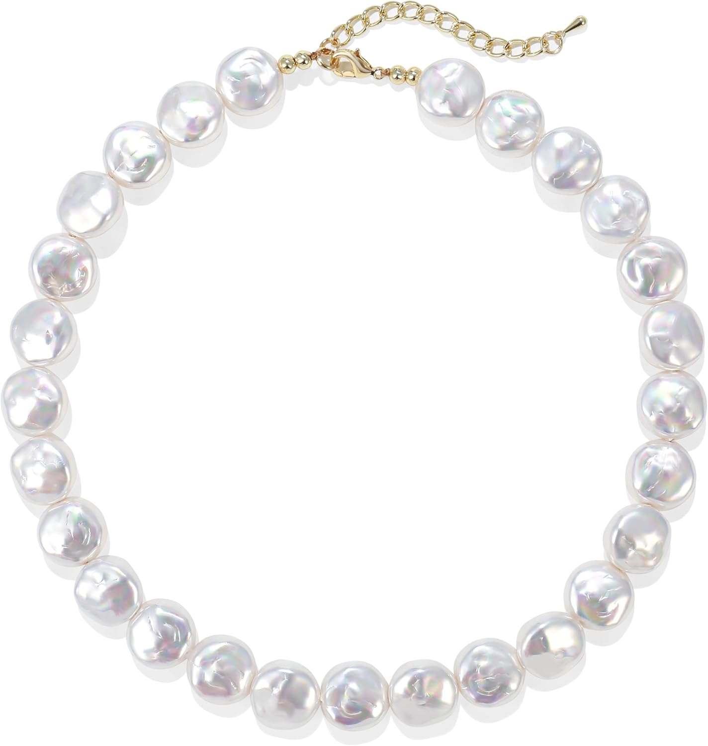 Chunky Pearl Choker Necklaces for Women,Irregular Pearl Beaded Choker Wedding Necklace Delicate Jewelry for Women Simple Bridesmaid Jewelry Gifts - Image 8